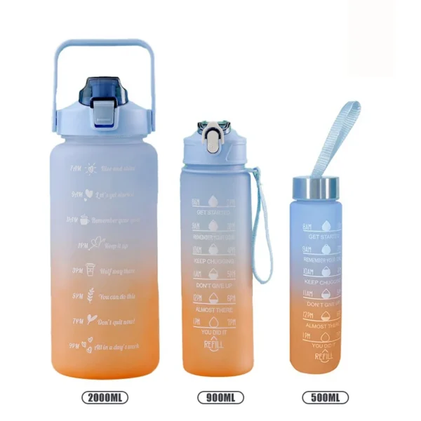 KIT 3 Garrafas D'água 2Litros 900ml e 300ml Squeeze - Image 7