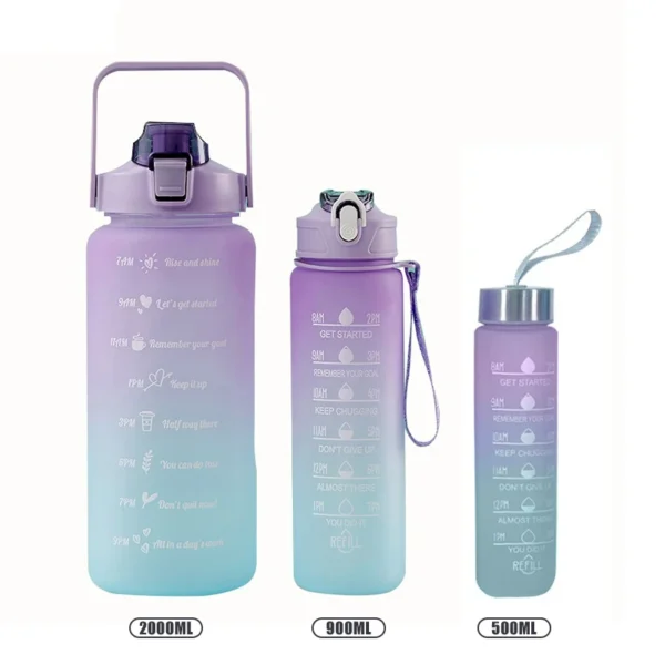 KIT 3 Garrafas D'água 2Litros 900ml e 300ml Squeeze - Image 8