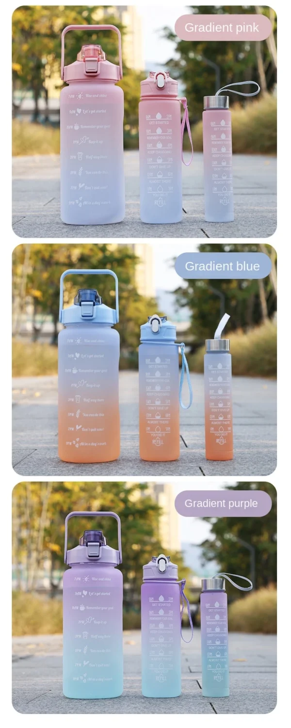 KIT 3 Garrafas D'água 2Litros 900ml e 300ml Squeeze - Image 13