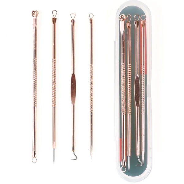 Kit removedor de cravos e espinhas com 4 ferramentas em aço inoxidável - Image 2