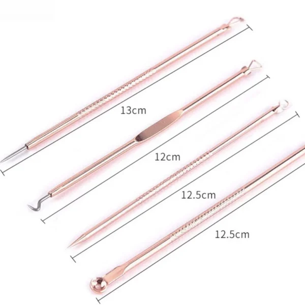 Kit removedor de cravos e espinhas com 4 ferramentas em aço inoxidável - Image 3