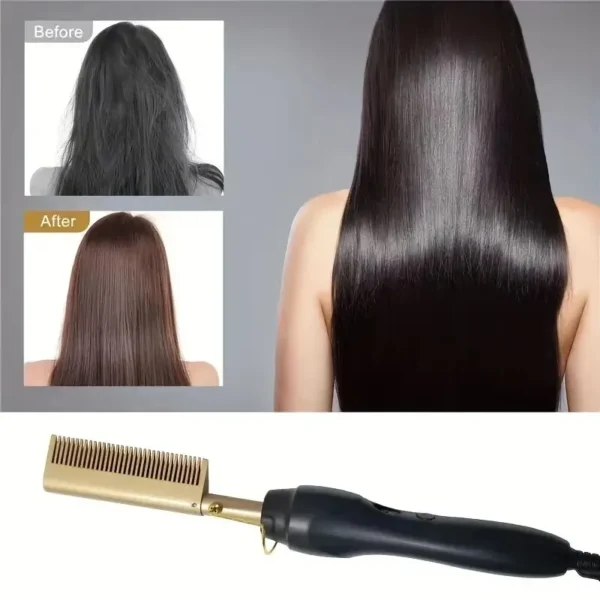 Pente Alisador e Modelador de Cabelo Elétrico 2-em-1 - Image 2